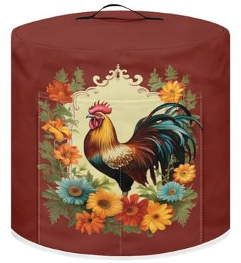 TODIYADDU Sunflower Rooster Pressure Cooker Cover for Women Trendy Instant Pot Cover with Top Handle and Pocket Kitchen Appliance Cover Dust Cover for 3 Quart Instant Pot and Extra Accessories Gifts