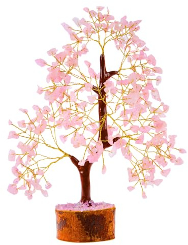 ANAYA AGATE Crystal Tree of Life Rose Quartz Healing Crystal Trees for Home & Office Decoration, Handmade Gem Money Bonsai Trees for Positive Energy, Good Luck, Christmas, Birthday Gift for Women, Mom