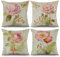 ASDCXZ Vintage Kissenbezug 50x50 cm 4er Set, Retro Rose Blume Beige Sofa Kissen Dekokissen Kissenbezüge Kissenhülle Waschbar Polyester Flachs Textil Outdoor Polster Kopfkissenbezug Kissen Bezug
