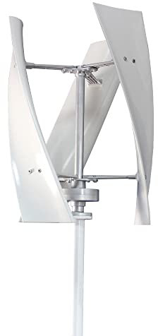Generatore di turbine eoliche Generatore eolico 1kw Condotto d'aria interno 800w 1000w Piccolo generatore eolico a energia libera Potenza Maglev permanente 12v 24v con controller MPPT(Color:White,Size
