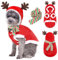 Rot Hundekostüm Weihnachten Elchkostüm - Haustier Weihnachtskostüm Mit Schal,Winter eihnachtskostüm Hund Hundemantel für Katzen Hunde Welpen Weihnachten Kostüm Hund Geschenk
