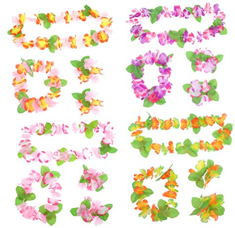 Beatifufu 4sätze Blumengirlanden Mädchen Blume Stirnband Halskette Armband Haar Dekore Hawaii Party Hochzeit Aufführung Fotos