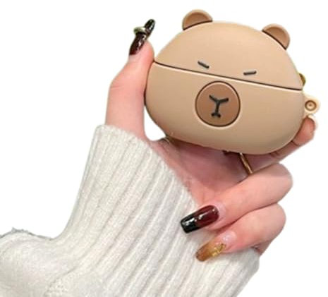 eglixu Graziosa custodia di ricarica per AirPods 4, potente protezione dalle cadute, divertente e creativa per AirPods di quarta generazione (2024), per ragazze e ragazzi (Capybara)