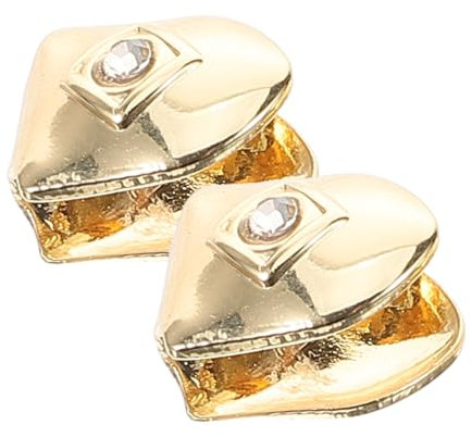 TOGEVAL 2stücke Goldene Zähne Abdeckung Grillzähne Kostüm- Zahngrills Aus Zähne Für Hip-hop Dekorativer Zahngrill Cosplay-zahnschmuck Rapper-kostüm-requisiten Zahnprothesen