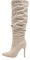 Stivali Alti Fino al Ginocchio in Finta Pelle Scamosciata con Tacco a Spillo e Dita a Punta da Donna, Stivali Alti Sexy con Tacco Alto, Stivali Invernali alla Moda con Tacco Largo,Beige,40 EU