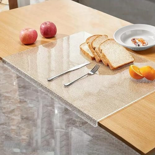 UBLUCKEN Tabla de cortar acrílica con borde de mostrador, tablas de cortar de esquina de vidrio acrílico transparente para cocina, tabla de cortar antideslizante para encimera (15.8 x 11.8 x 0.2