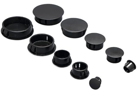 OZDTLP Couvercles de Trous de Bouchon en Plastique, couvercles de Bureau, couvercles de boulons, Bouchons muraux de Tables(Black,HP-25_50 PCS)