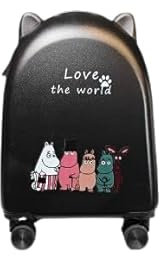 Generisch Kinderkoffer mit Katzenohren, Rollkoffer mit niedlichem Katzenmotiv, Schwarz