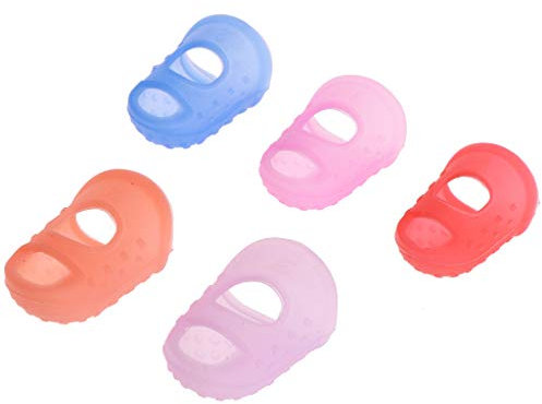 Xinsheinelry 1/5pcs Silikon Fingerhut Wiederverwendbares Nähfinger Kinderbetten rutschfeste Fingerschutzschützer Die Finger Zum Stricken Nähen