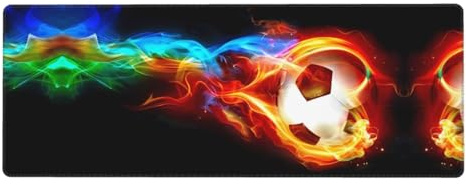 Fire Dragon Roll Soccer Print Mouse Pad 11.8x31.5 in - Gaming Desk Mat, Extended Protector, Comfortable Control for Home, Office