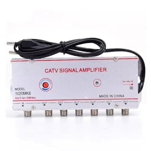 Joselin Amplificatore del Segnale TV Amplificatore del Segnale Interno Attrezzature TV Domestiche 45 MHz A 860 MHz 1 in 6 Uscite Spina EU