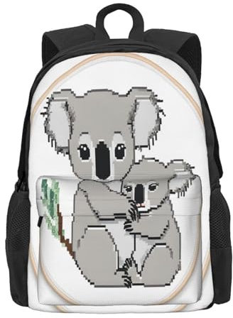 ZXMDZTSS Grand sac à dos de voyage avec compartiment pour ordinateur portable et dos ventilé Motif koala Maman et bébé