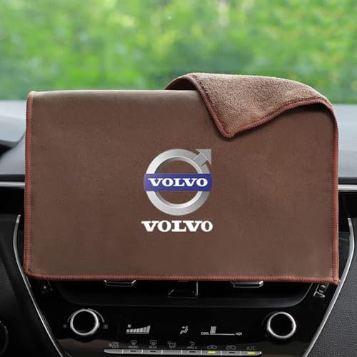 WENINETIES Auto Handtuch für Volvo XC60 Plug-In Hybrid 2025-2026, Autowaschtuch Chamois Microfasertücher Hoher Saugkraft Fusselfrei Kratzfrei Reinigung Auto Zubehör,Brown
