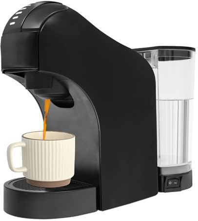 Fyssnn 1400W Kapselmaschine mit 800ml Tank, Kompatibel für Espresso, Latte, Cappuccino - Schnellheizung, Ideal für Zuhause, Büro, Camping