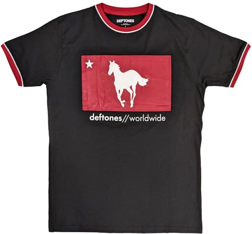 Rock Off officially licensed products Deftones Star and Pony Ringer T Shirt