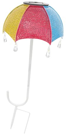 OFFSCH Creative Solar Garden Stake Lights Umbrella Shape Outdoor Landscape Lighting for Patio Walkway Decor with Projection Patterns Automatic Off Solar Powered Pathway Illumination