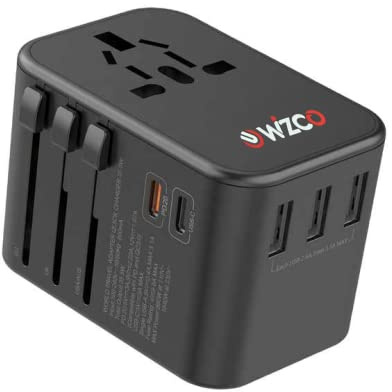 Wizco Universal Travel AC Power Plug Adapter with International Socket (WIZ - 307)