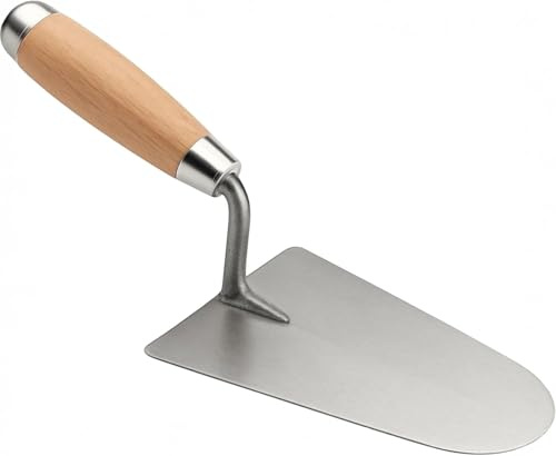 Topolenashop Cazzuola da Muratore 18 cm con Manico in Legno | Attrezzo per Intonaco, Malta e Cemento | Lama in Acciaio Resistente | Utensile per Muratura, Ristrutturazioni e Fai da Te 332526