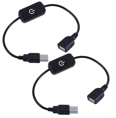 HavenlyCove 2Pcs USB Touch Inline Dimmer Switch for Desk Lamps, Strip Lights, and Monochrome Lighting Systems with Adjustable Brightness