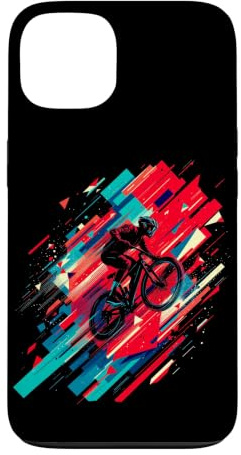 Hülle für iPhone 13 Dynamischer Mountainbiker in Aktion