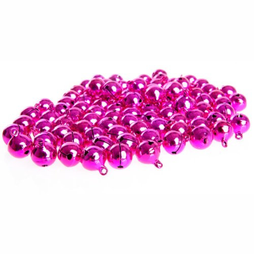 100 Laute Pinke Glöckchen Schellen mit Öse - ca. 17x13 mm - Aus Kupfer - Kleenes Traumhandel®