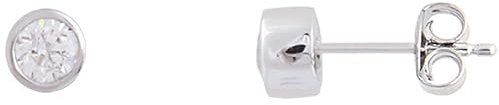Damen Ohrstecker Silber Zirkonia Rhodium, Silber Zirkonia, Zirkonia