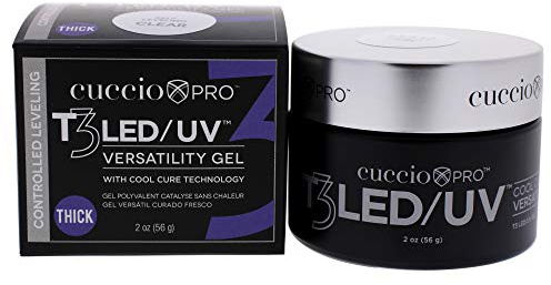 Cuccio Pro - T3 Cool Cure Vielseitigkeit Gel - Selbstnivellierendes Klar - für Frauen - Nagelgel - 2 oz