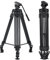 Trípode Andoer Trípode Pro de Cámara Video de Aleación de Aluminio con cabezal Arrastre Fluido 360°y placa de zapato rápido de 1/4 y 3/8 para Canon Nikon Sony Panasonic DSLR Grabadora DV,Bolsa