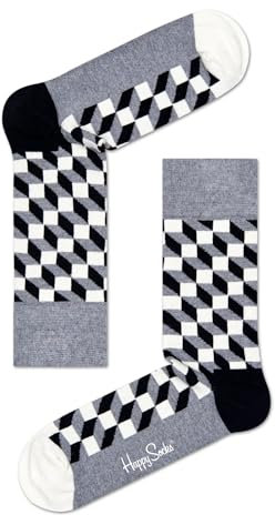Happy Socks Damen Filled Optic Sock Socken,Grau (Multi Grau 901),Einheitsgröße (Herstellergröße: 36-40)