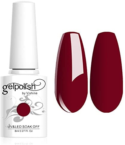 Vishine Manucure Vernis à ongles Semi-permanent Soak Off UV LED Gel Polish Nail Gel Bordeaux #1847