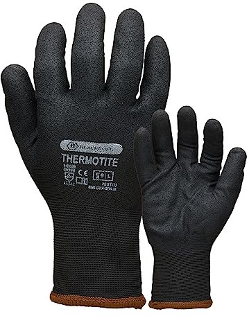 Blackrock Thermal Work Gloves, Thermotite, Heavy Duty Insulated Gloves, Fleece Lined, Sandy Nitrile Water Resistant, Freezer Work, Winter, Warm, Black Working, Men Women Unisex, Size 7/Small