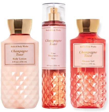 Bath and Body Works - Champagne Toast - Daily Trio - Shower Gel, Fine Fragrance Mist & Super Smooth Body Lotion