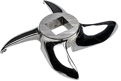 vhbw coltello a falce modello 32, foro centrale quadrato 15,1 x 15,1mm, in acciaio inossidabile compatibile con ADE, Caso, Fama, KBS, tritacarne