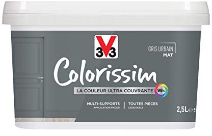V33 Peinture multi-supports COLORISSIM® MAT Gris urbain MAT 2,5 L