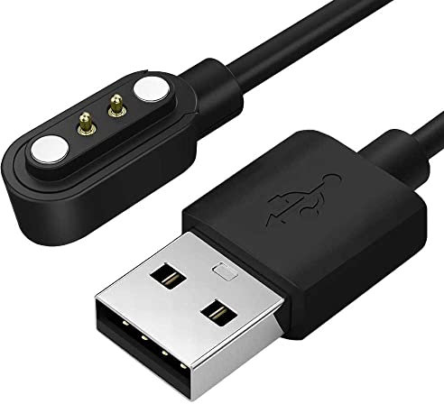OcioDual Cable de Carga USB 2.0 Compatible con Xiaomi Haylou LS01/LS02 Magnético Negro Recambio Smartwatch Reloj Inteligente