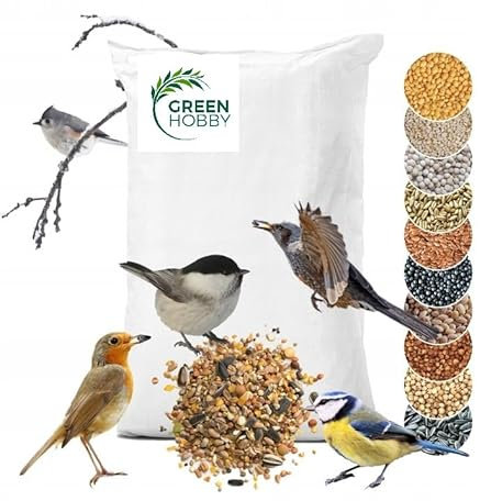 Green Hobby Winterfutter für Vögel, Vogel Streufutter, Ganzjahresfutter mit Sonnenblumenkerne, Wildvogelfutter, Fettfutter für Vögel, Winterfutter (5 kg)