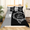 Homewish The Boss The Real Boss Bettwäsche-Sets für Paare, schwarz-weißer Bettbezug, Grauer Retro-Schminkspiegel, Bettbezug, 155 x 220, Paargeschenke für Freund und Freundin, Geschenke für Männer