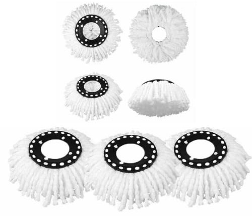 MAQMUD Pack of 3 Premium Quality Replacement Mop Heads Refill for 360° Rotating Round Spin Magic Mop Microfibre Refills