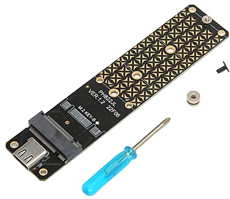 Annadue M.2 auf USB Adapter, NGFF M.2 Bkey SATA Festplatte SSD auf USB3.1 Typ C 10 Gbit/s Adapterkarte, USB 3.1 Gen 2 Bridge Chip, Unterstützt 2230/2242/2260/2280 Größe SSD