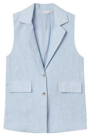 NAME IT Mädchen Nkffalinnen Waistcoat Anzugweste, Chambray Blue, 146/152