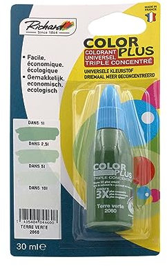 Générique Colorant Universel TRIPLE CONCENTRE Pour peinture jusqu'a 10 Litres - 30ml – Made in France - TERRE VERTE - 2060