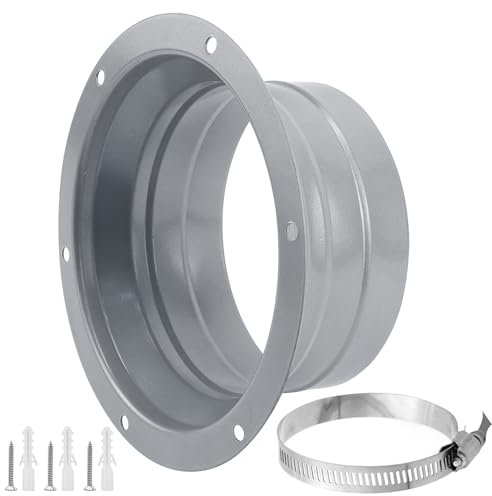 Bride de Rraccordement Ø100 mm en métal Avec des pinces et des vis Bride de Fixation Murale Connecteur Adaptateur de Conduit d'échappement pour Tuyau de Ventilation Flexible