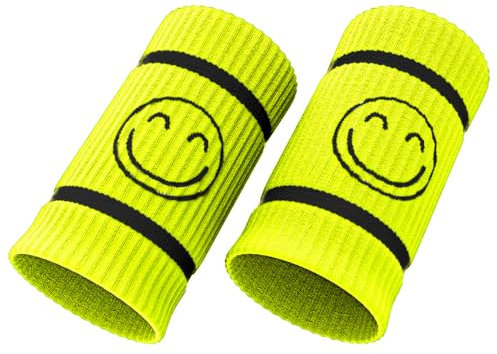 HappyTraining Handgelenkbandagen aus Stoff für Crossfit, Gym, Paddel, Tennis, Laufen, verbessert Griffigkeit und Komfort (Neongelb)