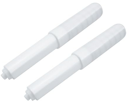Peslogy 2 PCS Toilet Paper Holder Spring Loaded Roller Replacement, Plastic Toilet Paper Holder for Bathroom (White)
