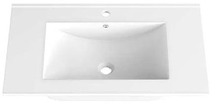 Lavabo de Cerámica para Encimera, 70x46 cm, Blanco