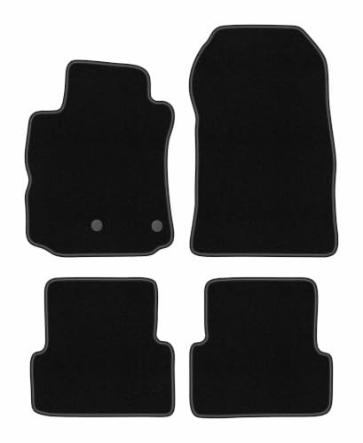 Velours-Fußmatten passend für Renault Modus 2004-2012, Schwarz, BASIC | passend für Minivan; dünner Velours-Teppich (Polypropylen), ca. 4 mm; rutschfest, runde Befestigungen (Typ RN)
