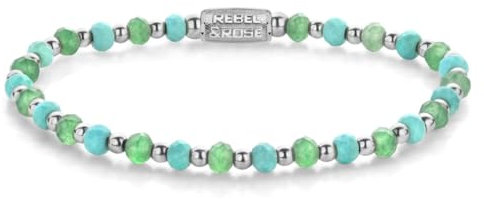 Rebel & Rose Damen-Armband Blue Green Adventure 4 mm RR-40144-S-S