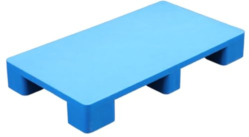 Robuste Kunststoff-Palette, blau, feuchtigkeitsbeständiges Polyethylen, für Lager, Küche und Werkstatt, 90 x 50 x 12 cm