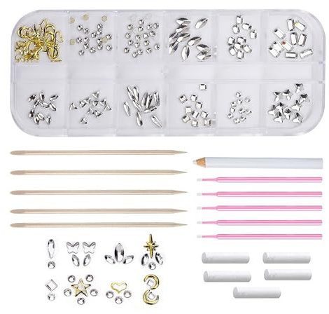 Zahnstein-Set | Zahnbijusx, funkelnde Zahn-Edelsteine mit 120 Kristallen | für Diamant-, Damenschmuck, Modeschmuck, Diamanten und Strass