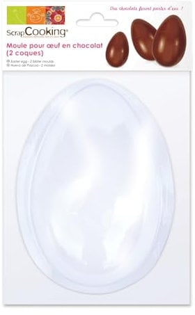 Scrapcooking 9470 - Blister molde de chocolate en forma de huevo (2 cascos), color blanco